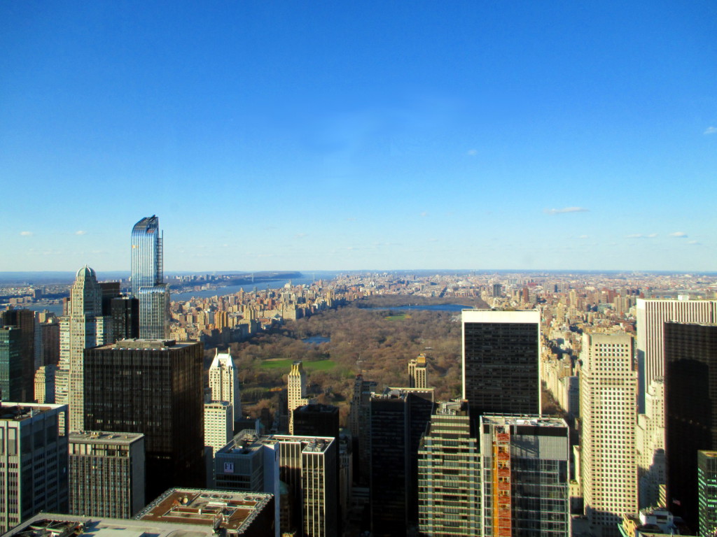 Central Park, la vue est aussi du Rockfeller Center.